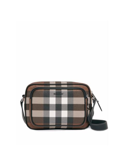 Burberry Burberry Dark Birch Brown Check-Print Compact Messenger Bag