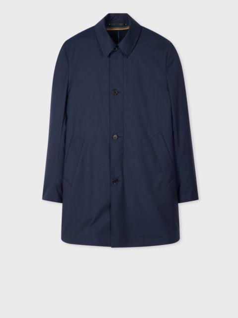 Paul Smith Blue Melange 'Storm System' Wool Mac With Detachable Gilet