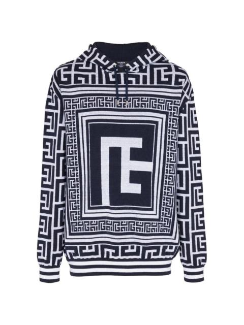 Balmain Balmain Maxi Monogram-Jacquard Hoodie