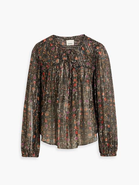 Isabel Marant Ametissa printed fil coupé silk and Lurex®-blend blouse