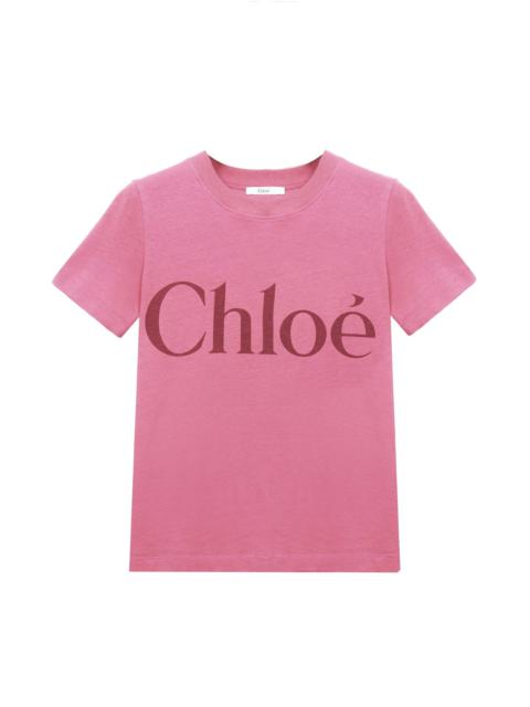 Chloé BABY FIT LOGO T-SHIRT IN COTTON JERSEY