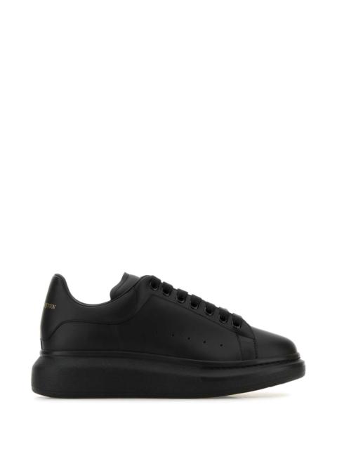 Alexander McQueen Alexander Mcqueen Men Black Leather Sneakers With Black Leather Heel