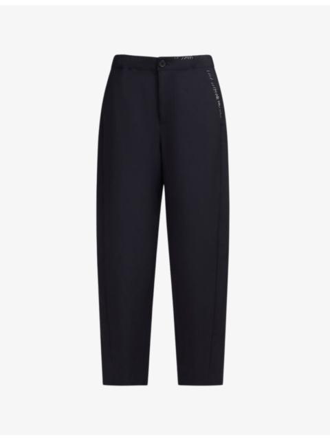 Marni Logo-embroidered straight-leg high-rise wool trousers