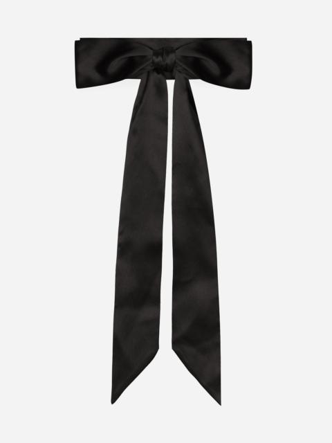 Silk satin tie belt