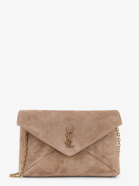 SAINT LAURENT Saint Laurent Suede Crossbody With Metal Cassandre Logo