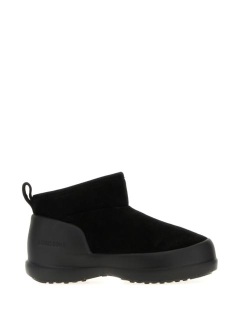 MOON BOOT Black suede Mezzaluna ankle boots