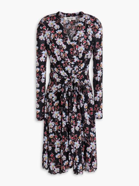 DIANE VON FURSTENBERG Brenda pleated floral-print stretch-mesh dress