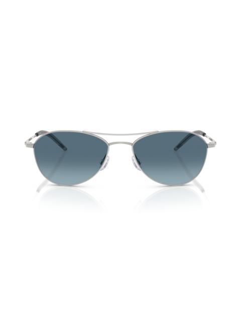 Oliver Peoples Oliver Peoples 57mm Pilot Sunglasses in Silver /Marine Gradient at Nordstrom
