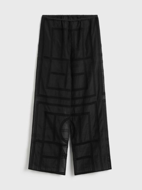 Monogram crochet pj bottoms black