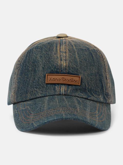 Logo denim baseball cap