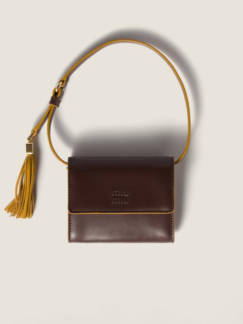 Miu Miu Leather wallet with shoulder strap