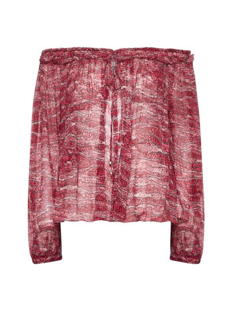 Isabel Marant Étoile Red printed chiffon Vutti top