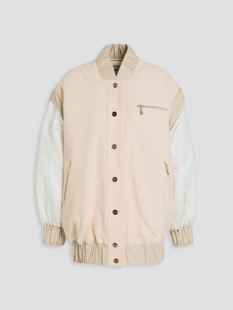 Zimmermann Appliquéd cotton-blend bouclé and shantung bomber jacket