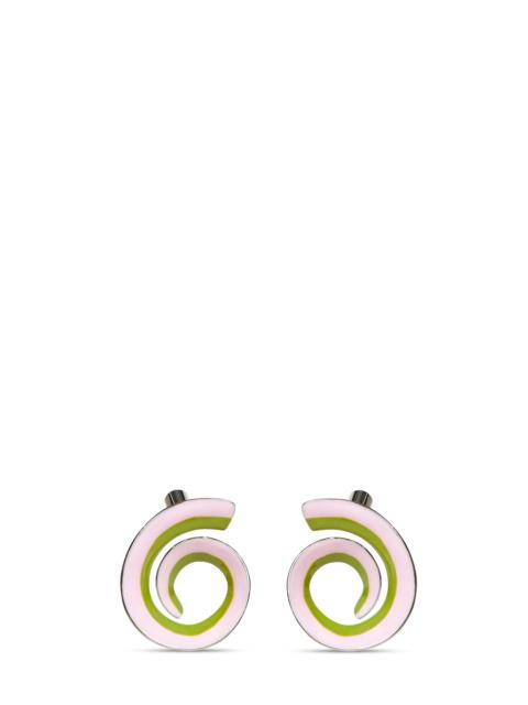 Marni Marni Women Soft Pink Enameled Metal Spiral Earrings
