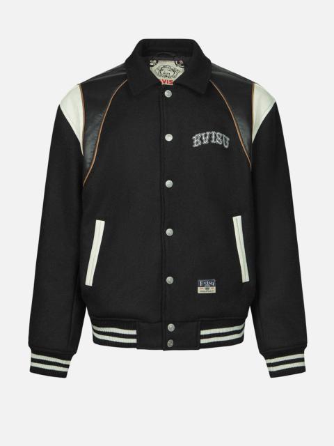 EVISU Logo and Seagull Applique Relax Fit Baseball Jacket