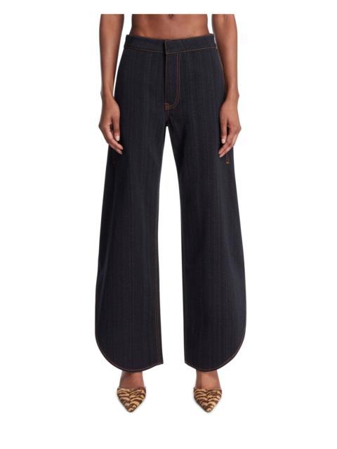 Alaïa Blue Petal Denim Pants