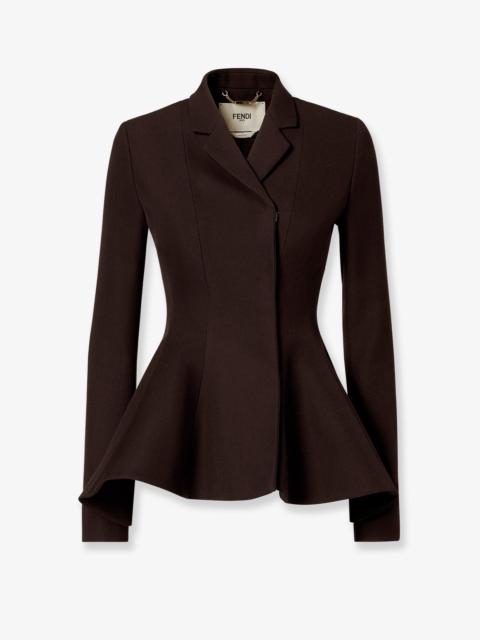FENDI Grain De Poudre Wool Blazer