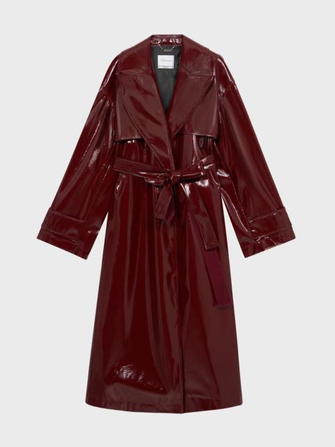 Blumarine PATENT TRENCH COAT WITH BELT