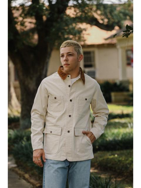 Iron Heart 10OZ KURASHIKIZOME® ORGANIC COTTON DUCK CHORE JACKET - IVORY IHJ-148-IVO