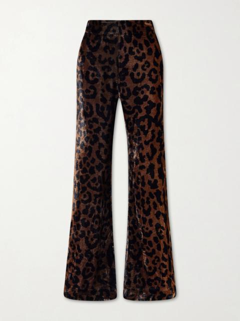 ALIX OF BOHEMIA Farah Leopard-print Velvet Flared Pants