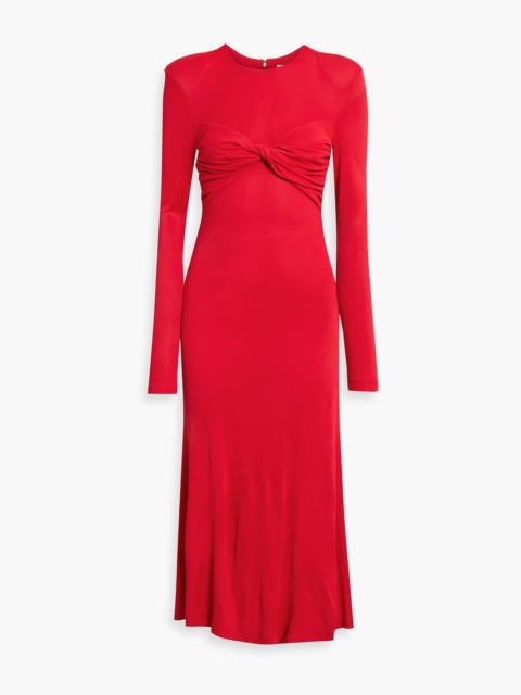 FARM RIO Twisted jersey midi dress
