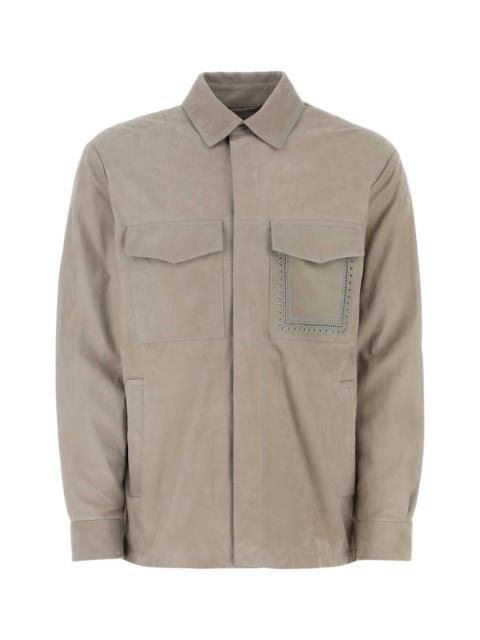 Etro Etro Men Dove Grey Suede Shirt