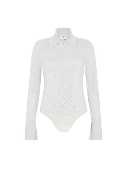 CASABLANCA Crystal Monogram Knit Bodysuit | Casablanca Paris