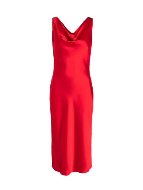 NORMA KAMALI Norma Kamali Maria Cowl-neck Satin Midi Slip Dress
