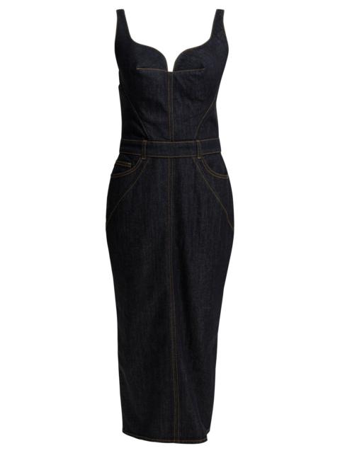 Givenchy Givenchy Sheath Dress In Raw Denim