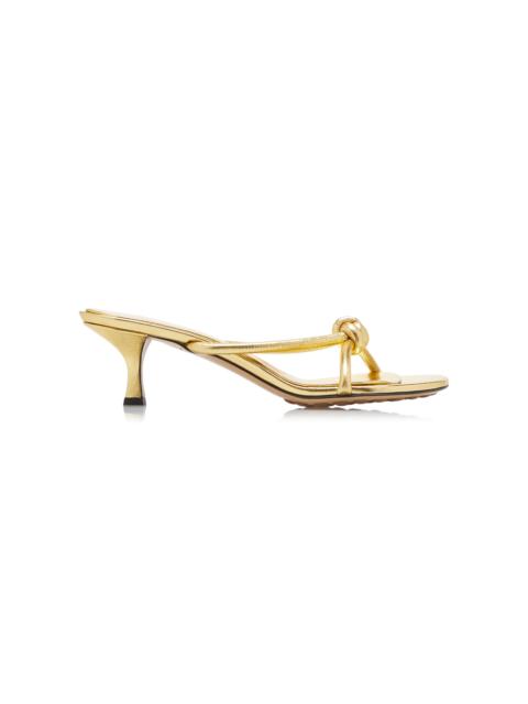 Bottega Veneta Blink Metallic-Leather Sandals gold