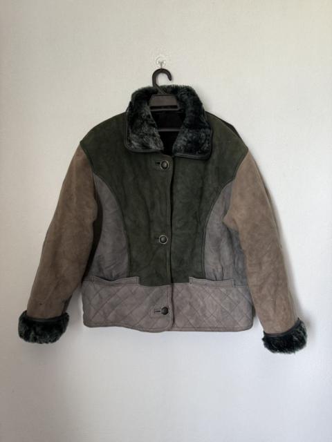 Other Designers Kadoya - MULTI COLOUR SHEEP LEATHER SOFT WITH SHERPA JACKET