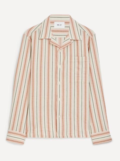 NN07 Julio Striped Linen-Blend Shirt