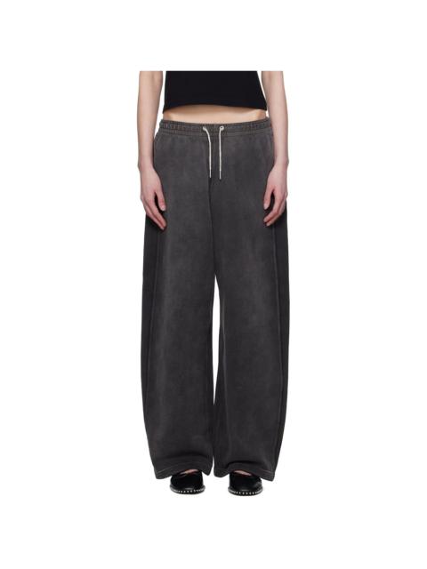 alexanderwang.t alexanderwang. t Gray Crystal Hotfix Drawcord Sweatpants