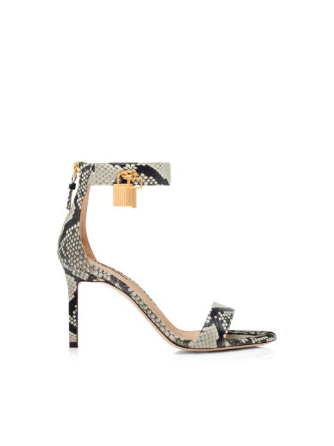 TOM FORD PRINTED PYTHON PADLOCK SANDAL