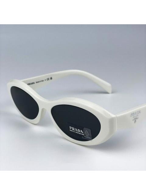 Prada NEW Prada PR26ZS 17K08Z Talc White Dark Grey Oval Women Sunglasses