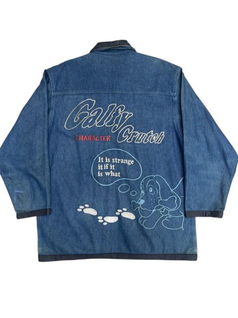 Other Designers Other - Rare Galfy Crutch Character Denim Jacket, Graphic Back Print