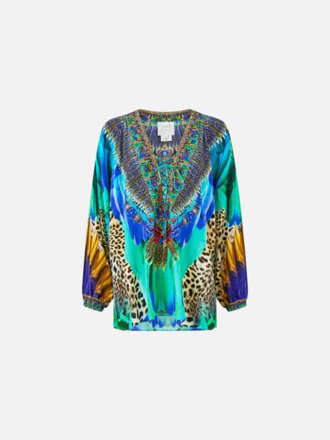 CAMILLA LACE UP BLOUSE
