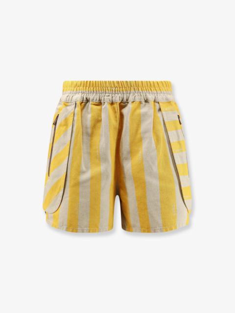 FENDI Fendi Cotton and Linen Shorts Yellow Women