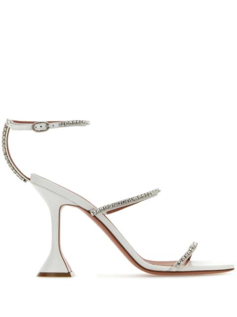 Amina Muaddi Amina Muaddi Embellished Ankle Strap Sandals