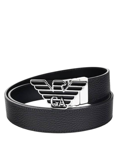EMPORIO ARMANI Emporio Armani Eagle Logo Buckle Leather Belt
