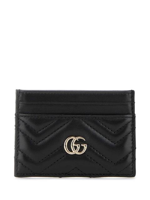 GUCCI Gucci Women Black Leather Gg Marmont Card Holder