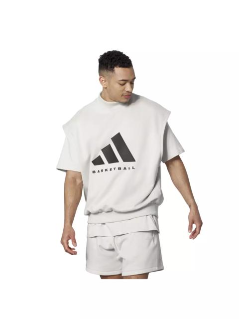adidas Unisex Basketball Sleeveless Sweatshirt - Talc