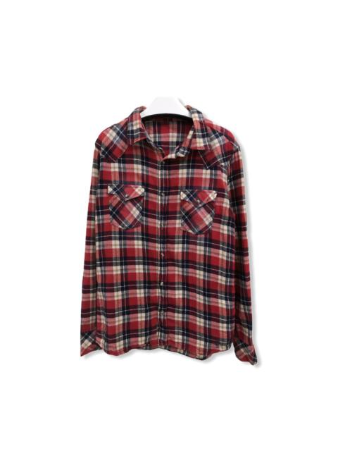 Other Designers Japanese Brand - Japanese Brand Cook Jeans Plaid Tartan Flannel Shirt 👕