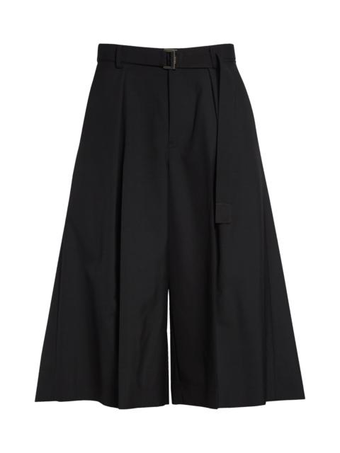 sacai Sacai Belted Culottes in Black at Nordstrom