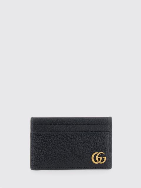 GUCCI Gucci Men Gucci Gg Marmont Grained Calfskin Leather Card Holder With Monogram