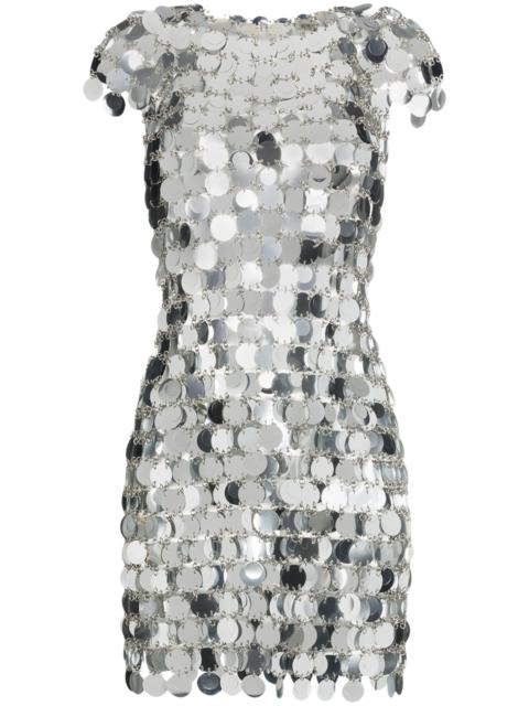 rabanne sequin chain-disc mini dress