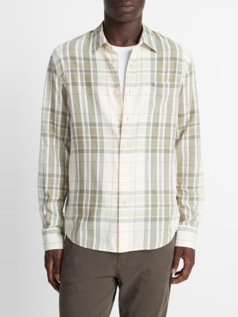 Vince Vince Dunluce Plaid Button-Up Shirt in 348Bdg-Blanco/driver Green at Nordstrom