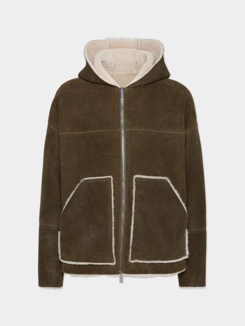 DSQUARED2 SHEARLING HOODED SWEATSHIRT