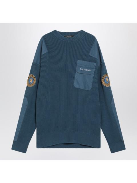 BALENCIAGA Balenciaga Blue Uniform Merch Cotton Jumper Men