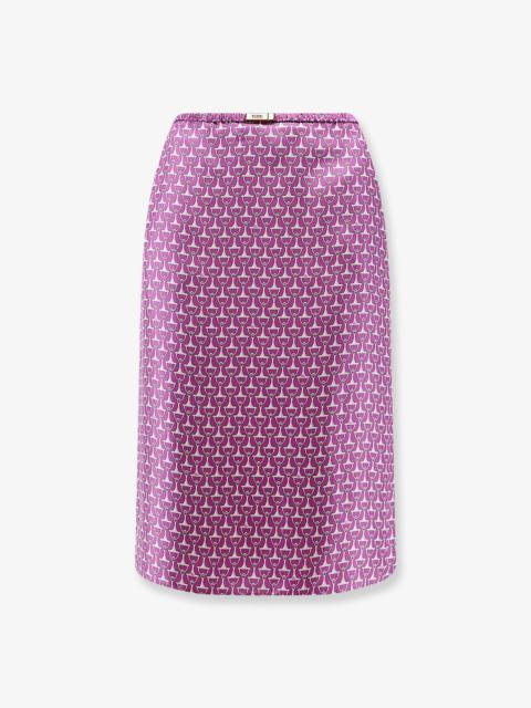 GUCCI Gucci Women Silk Skirt With Horsebit Print